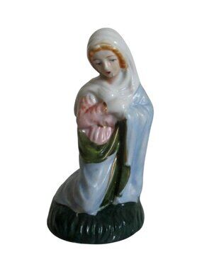 Vintage Japan Porcelain Mary Nativity Figurine Religious Holiday Collectible